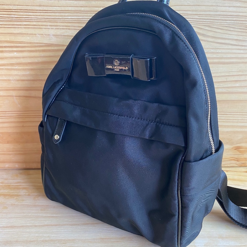 KARL LAGERFELD Black Bow Backpack - Picture 3 of 5